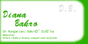 diana bakro business card